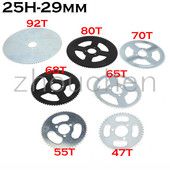 25H 47t 55t 65t 68t 70t 80t 92t hammastega 29mm tagumine ketiratas 47CC 49CC Mini Moto ATV Quad Dirt Pit Pocket Bike jaoks