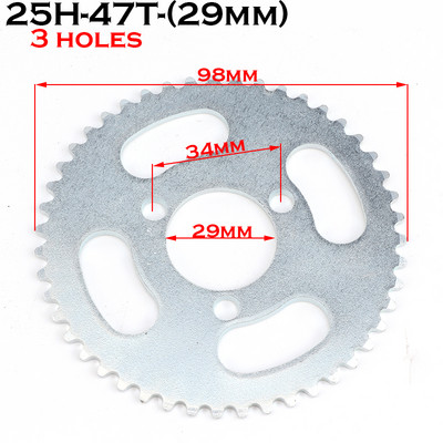25H 47t 55t 65t 68t 70t 80t 92t hammastega 29mm tagumine ketiratas 47CC 49CC Mini Moto ATV Quad Dirt Pit Pocket Bike jaoks