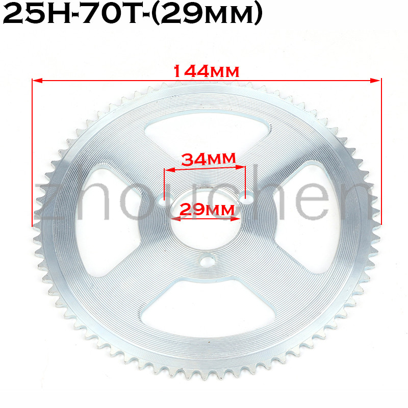 25H 47t 55t 65t 68t 70t 80t 92t 29 mm galinė žvaigždutė, skirta 47CC 49CC Mini Moto ATV Quad Dirt Pit Pocket Bike