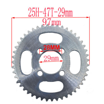 Pinion spate 25H 47T 29MM 3 sau 4 găuri pentru 47CC 49CC Mini Moto ATV Quad Dirt Pit Pocket Bike scooter electric
