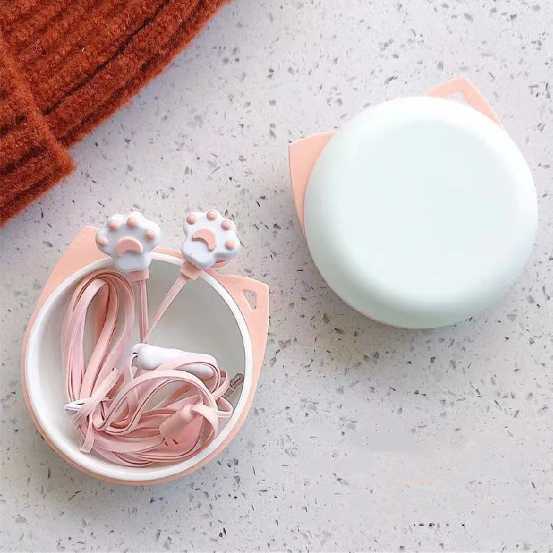 3,5 mm laidinės ausinės mergaitėms Mielos katės letenėlės į ausis įdedamos ausinės su mikrofonu, žaidimų stereo muzikos ausinės, skirtos Samsung Xiaomi