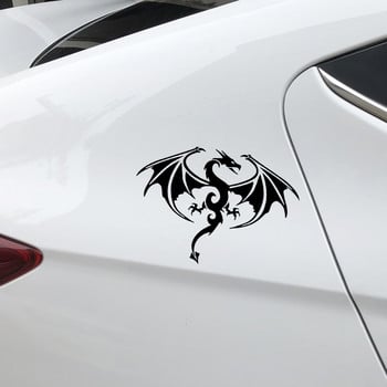 Μαύρο/Ασημί Mythological Animal Dragon Car Boke Decal Αυτοκόλλητο αυτοκινήτου με αυτοκόλλητο βινυλίου 17,6CM*12,3CM