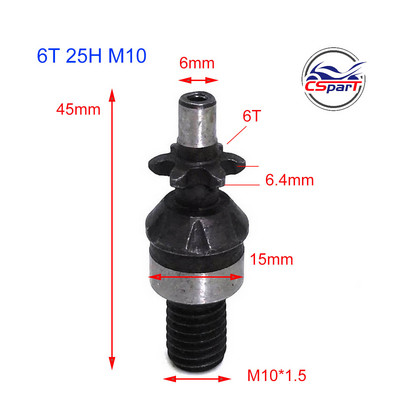 6 7 8 Dantis 6T 7T 8T priekinis krumpliaratis 47CC 49CC Mini Moto Pocket Dirt Pike ATV 25H T8F 10MM sriegis