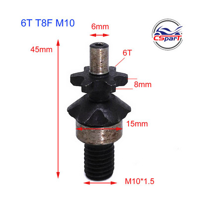 6 7 8 Dantis 6T 7T 8T priekinis krumpliaratis 47CC 49CC Mini Moto Pocket Dirt Pike ATV 25H T8F 10MM sriegis