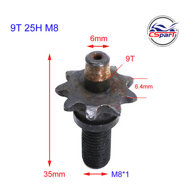 6T 7T 8T 9T 25H T8F M8 M10 Lančana spojka Mjenjač Prednji lančanik za 47cc 49cc 39CC Blata Motor Pocket Bike Mini Moto ATV Quad