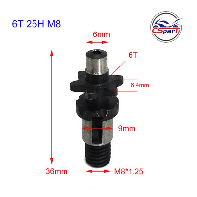 6T 7T 8T 9T 25H T8F M8 M10 Lančana spojka Mjenjač Prednji lančanik za 47cc 49cc 39CC Blata Motor Pocket Bike Mini Moto ATV Quad