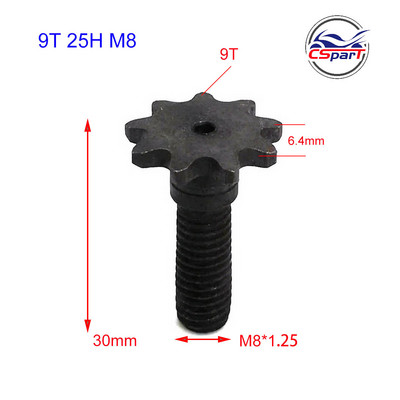 6T 7T 8T 9T 25H T8F M8 M10 Lančana spojka Mjenjač Prednji lančanik za 47cc 49cc 39CC Blata Motor Pocket Bike Mini Moto ATV Quad