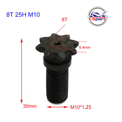 6T 7T 8T 9T 25H T8F M8 M10 Lančana spojka Mjenjač Prednji lančanik za 47cc 49cc 39CC Blata Motor Pocket Bike Mini Moto ATV Quad