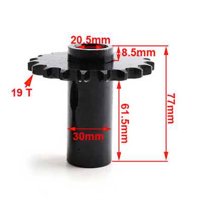 Pavaros pavara 19T 428 žvaigždutė 19 dantų metalinė juoda, skirta Gy6 125cc 150cc Quad Dirt Bike ATV Buggy Motociklas Go Kart / Cart