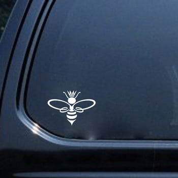 Μαύρο/Ασημί Εκθαμβωτικό Honorable Honey Bee Lovely Vinyl Decal Χαριτωμένο αυτοκόλλητο αυτοκινήτου 14,3cm*10,4CM