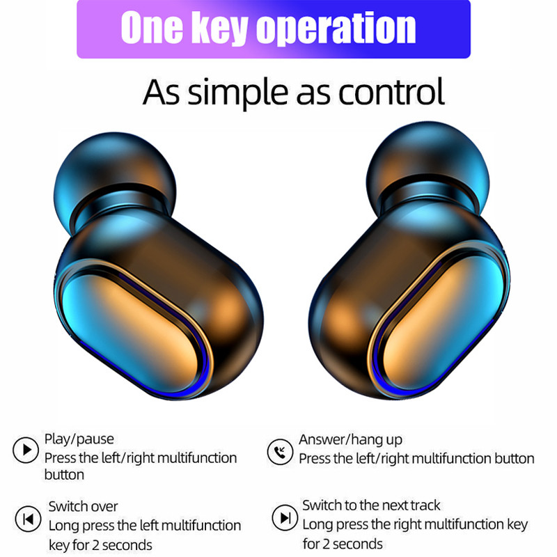E7S Bluetooth-kõrvaklapid V5.0 juhtmevabad TWS-kõrvaklapid puutetundlikud HiFi-muusika kõrvaklappides koos mikrofonidega Helistage peakomplekt