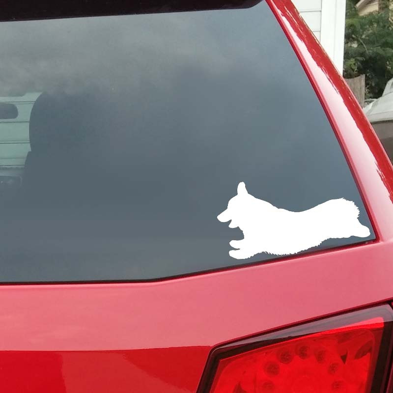 Corgi Dog Sprinting vinüülist autokleebise kleebis Toyota Corolla 2005 tarvikud 15cm*8,1cm