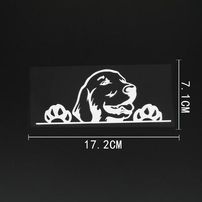 Juodos/sidabrinės spalvos kūrybingas auksaspalvio retriverio šuo, žvilgčiojantis vinilinis automobilio puošybos lipdukas 17.2CMX7.1CM