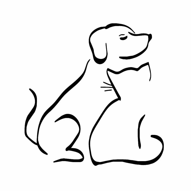 Autokleebis Huvitav koerte ja kasside vinüülkleebis, aknakujundus, 14,5 x 14,9 cm