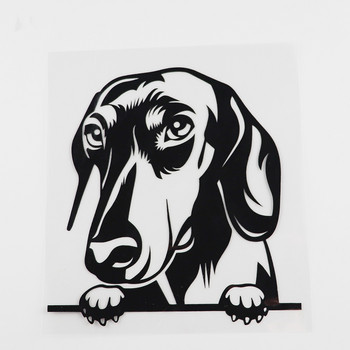 15x15 см стикер за кола Външни аксесоари Дакел, надничащо куче Винилова наклейка PVC KK