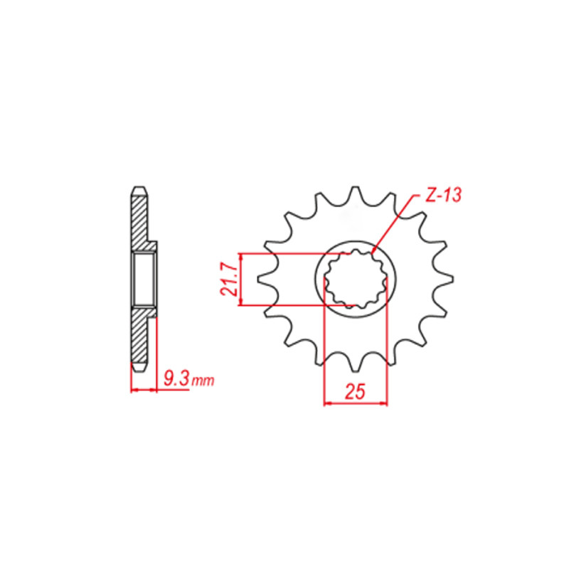 520-14T priekiniai žvaigždutės krumpliaračiai, skirti Kawasaki KLE300 Versys-X Versys 300 Z250 BX250 EX400 EX Ninja 400 250 Z300 BX Z 250 300