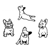 1 vnt. prancūzų buldogų automobilių lipdukai, neperšlampami ploni lipdukai Anime Personality Graphics banglentė, atspari įbrėžimams 13 cm