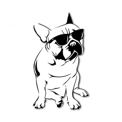 1 vnt. prancūzų buldogų automobilių lipdukai, neperšlampami ploni lipdukai Anime Personality Graphics banglentė, atspari įbrėžimams 13 cm