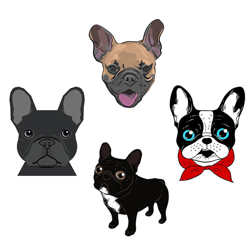 1 vnt. prancūzų buldogų automobilių lipdukai, neperšlampami ploni lipdukai Anime Personality Graphics banglentė, atspari įbrėžimams 13 cm
