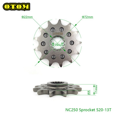 Motociklo priekinė žvaigždutė variklio grandinės ratas 520 530 13T 14T skirtas ZONGSHEN NC250 NC450 CB250-F CB250D-G AVANTIS MOTOLAND BRZ KAYO