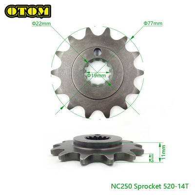 Motociklo priekinė žvaigždutė variklio grandinės ratas 520 530 13T 14T skirtas ZONGSHEN NC250 NC450 CB250-F CB250D-G AVANTIS MOTOLAND BRZ KAYO