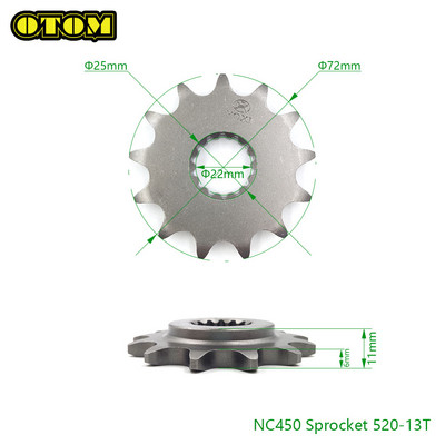 Motociklo priekinė žvaigždutė variklio grandinės ratas 520 530 13T 14T skirtas ZONGSHEN NC250 NC450 CB250-F CB250D-G AVANTIS MOTOLAND BRZ KAYO