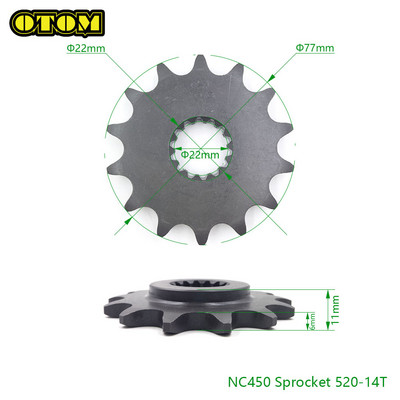 Motociklo priekinė žvaigždutė variklio grandinės ratas 520 530 13T 14T skirtas ZONGSHEN NC250 NC450 CB250-F CB250D-G AVANTIS MOTOLAND BRZ KAYO