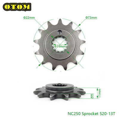 Motociklo priekinė žvaigždutė variklio grandinės ratas 520 530 13T 14T skirtas ZONGSHEN NC250 NC450 CB250-F CB250D-G AVANTIS MOTOLAND BRZ KAYO