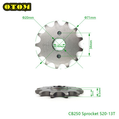 Motociklo priekinė žvaigždutė variklio grandinės ratas 520 530 13T 14T skirtas ZONGSHEN NC250 NC450 CB250-F CB250D-G AVANTIS MOTOLAND BRZ KAYO
