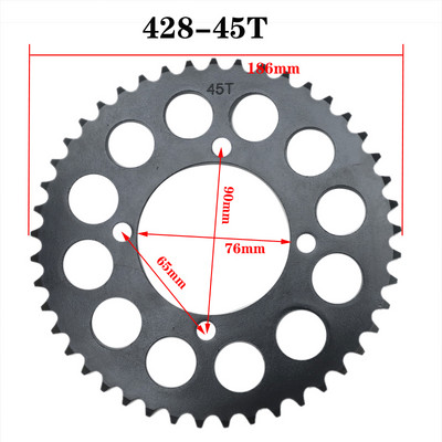 420/428 kett 35T/37T/39T/41T/43T/45T/48T Mootorratta ketiratas Tagumine ketiratas 110cc 125cc 140cc Dirt Bike ATV jaoks