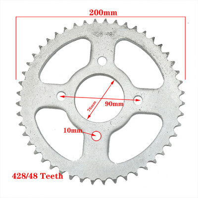 420/428 kett 35T/37T/39T/41T/43T/45T/48T Mootorratta ketiratas Tagumine ketiratas 110cc 125cc 140cc Dirt Bike ATV jaoks