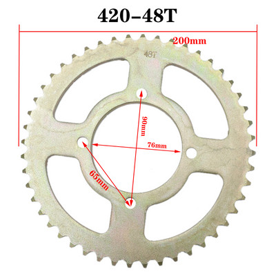 420/428 kett 35T/37T/39T/41T/43T/45T/48T Mootorratta ketiratas Tagumine ketiratas 110cc 125cc 140cc Dirt Bike ATV jaoks