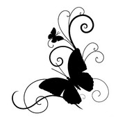 Butterfly Personality autostiiliga vinüülkleebised Must/hõbedane 15,2cm*16,6cm