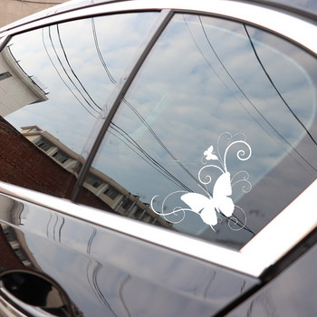 Butterfly Personality Car-Styling Vinyl Stickers Decals Black/Silver 15.2cm*16.6cm