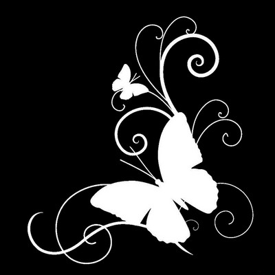 Butterfly Personality autostiiliga vinüülkleebised Must/hõbedane 15,2cm*16,6cm