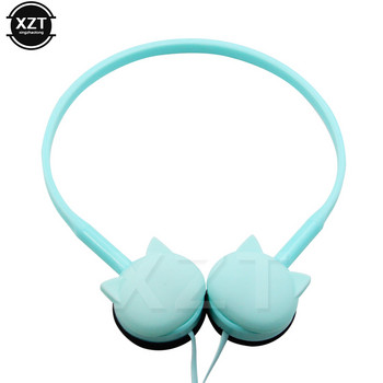 Χαριτωμένα ροζ στερεοφωνικά ακουστικά σε χρώμα γάτας Ακουστικά ακουστικών για παιδιά Samsung Xiaomi MP3 Δώρα γενεθλίων για παιδιά με κουτί λιανικής