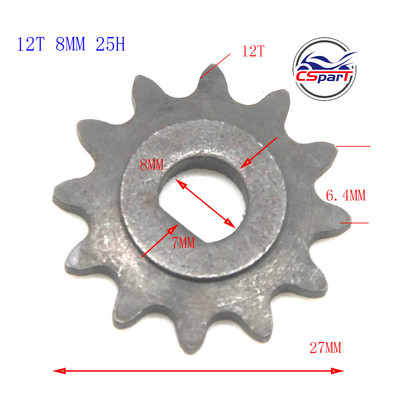 10 11 12 Hammas 10T 11T 12T 25H T8F D Tüüp 8MM 10MM Raseerija EVO X-Treme IZIP E Rollermootori ketiratas MY1020
