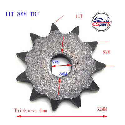 10 11 12 Hammas 10T 11T 12T 25H T8F D Tüüp 8MM 10MM Raseerija EVO X-Treme IZIP E Rollermootori ketiratas MY1020