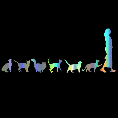 23cm*9cm Asmenybės automobilio lipdukas Katės sekančios moterį Juokingi KK Vinilo lipdukai Motociklo automobilio puošybos lipdukas