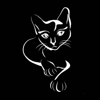 7.9CM*13.8CM Cat Pet Animal Vinyl Decal Car Sticker Decor Black Silver за Lada стикер