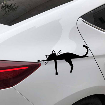 Αυτοκόλλητο 15,9X8,4 εκ. Βινυλίου Χαριτωμένο Όνειρο Ζώου Γάτας Αυτοκόλλητο Αυτοκόλλητο Αυτοκινήτου, Χαρούμενα Κάρουν Μαύρο/Ασημί για Daewoo