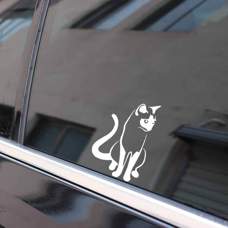 9,1 CM * 14 CM Pisicuță Pisică Siameză Animal de companie drăguț Artă Autocolante pentru mașină Vinil Decal Negru Argintiu pentru autocolante Suzuki