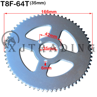 T8F 136 karika Lanac 64T 29mm 35mm Stražnji lančanik za 43cc 49cc Minimoto moped skutere 2-taktni motor Pocket Bike Mini Quad ATV