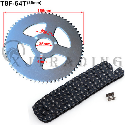 T8F 136 karika Lanac 64T 29mm 35mm Stražnji lančanik za 43cc 49cc Minimoto moped skutere 2-taktni motor Pocket Bike Mini Quad ATV