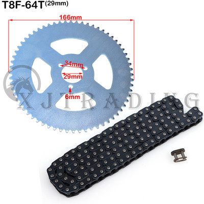 T8F 136 karika Lanac 64T 29mm 35mm Stražnji lančanik za 43cc 49cc Minimoto moped skutere 2-taktni motor Pocket Bike Mini Quad ATV