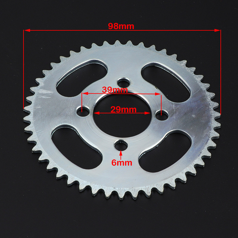 Elektrinio paspirtuko žvaigždutė 29mm 25H 47T 3/4 skylių galinė žvaigždutė Plieninis elektrinio paspirtuko žvaigždutės keitimo priedas