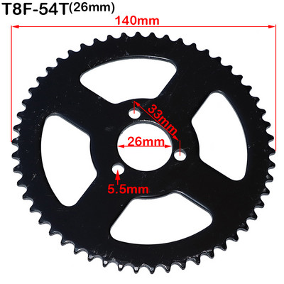 Motocicletă T8F 54T dinți 26mm 29mm 35mm 54mm Pinion spate lanț T8F 136 de lanțuri pentru 47cc 49cc Pocket Bike Mini Moto Quad ATV