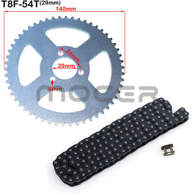 Motocicletă T8F 54T dinți 26mm 29mm 35mm 54mm Pinion spate lanț T8F 136 de lanțuri pentru 47cc 49cc Pocket Bike Mini Moto Quad ATV