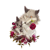 1 buc. autocolante de lup trandafir pe mașină, vinil impermeabil, accesorii amuzante pentru autocolante pentru mașini universale