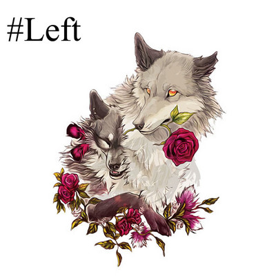 1 buc. autocolante de lup trandafir pe mașină, vinil impermeabil, accesorii amuzante pentru autocolante pentru mașini universale